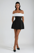 Robe Mini de Soirée Noir Bloom