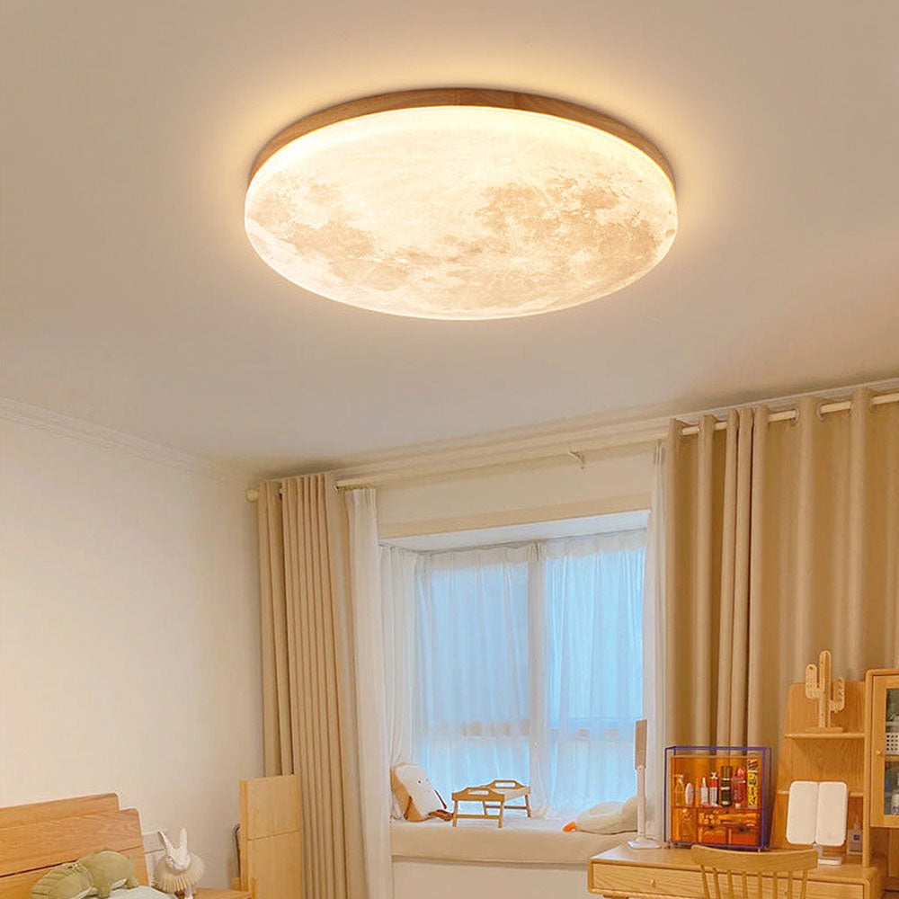 LunaGlow - Lampe de Plafond en Forme de Lune avec Éclairage LED Doux