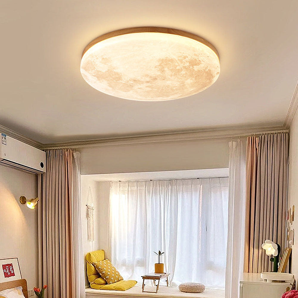 LunaGlow - Lampe de Plafond en Forme de Lune avec Éclairage LED Doux