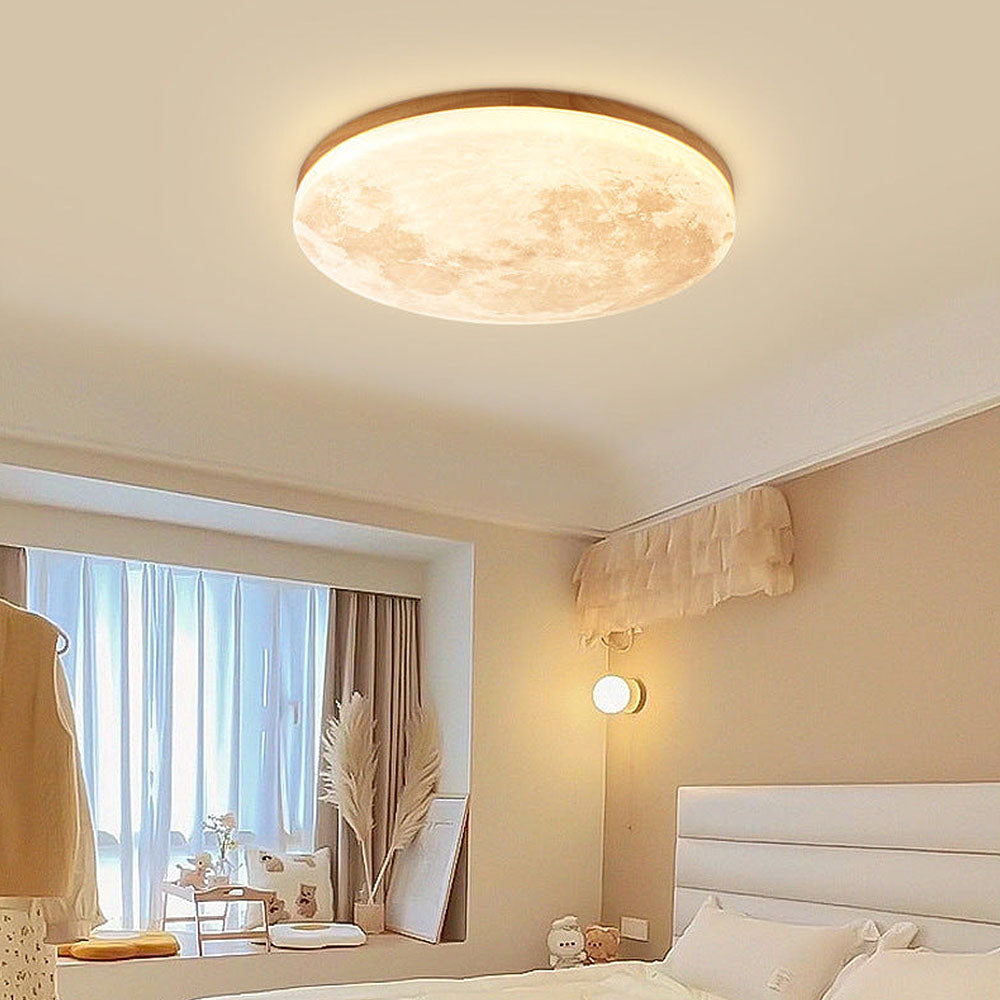 LunaGlow - Lampe de Plafond en Forme de Lune avec Éclairage LED Doux