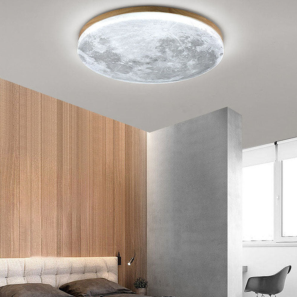 LunaGlow - Lampe de Plafond en Forme de Lune avec Éclairage LED Doux