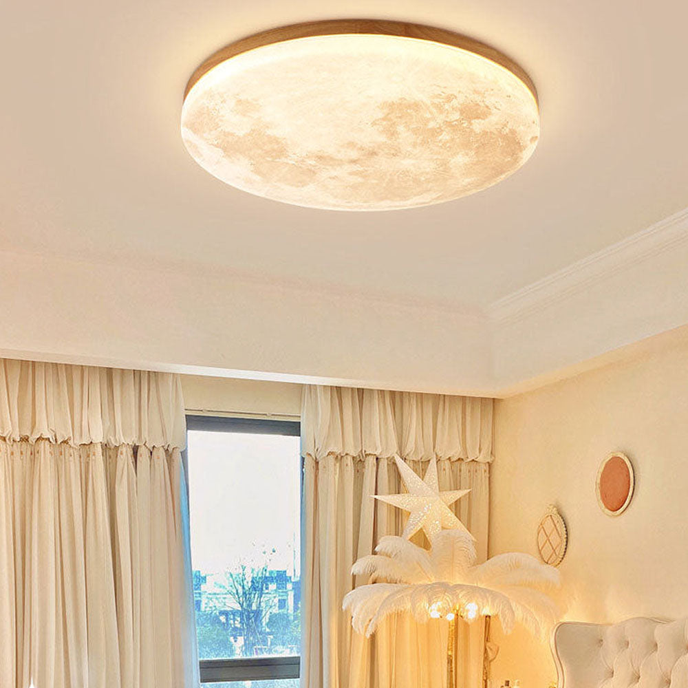LunaGlow - Lampe de Plafond en Forme de Lune avec Éclairage LED Doux
