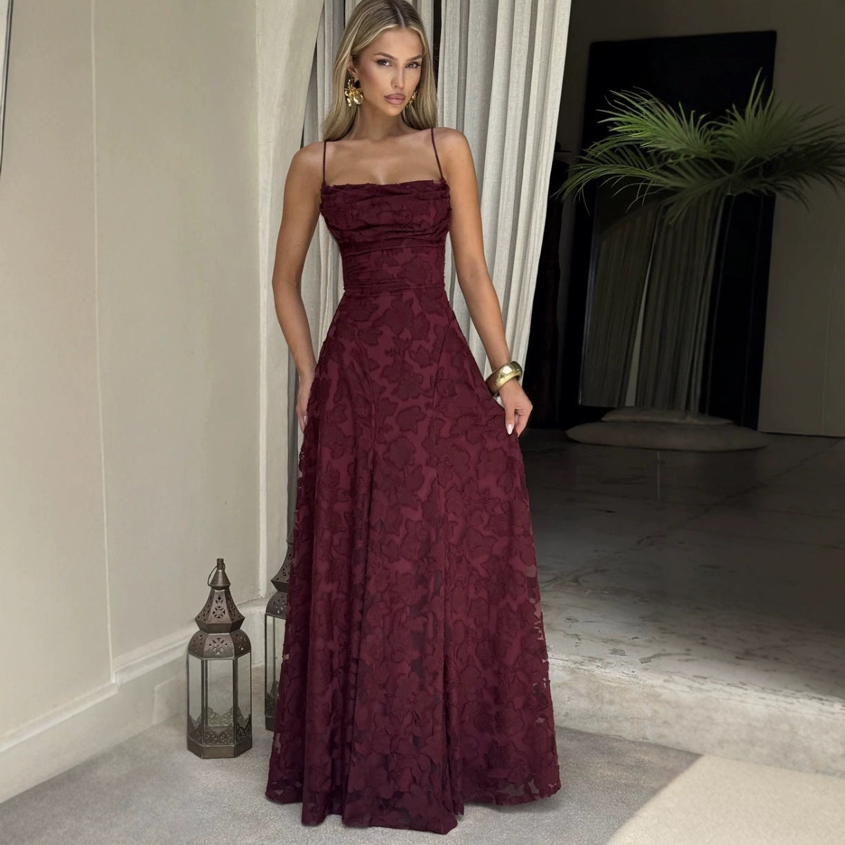Robe maxi femme avec appliques en dentelle florale Echo Archiv