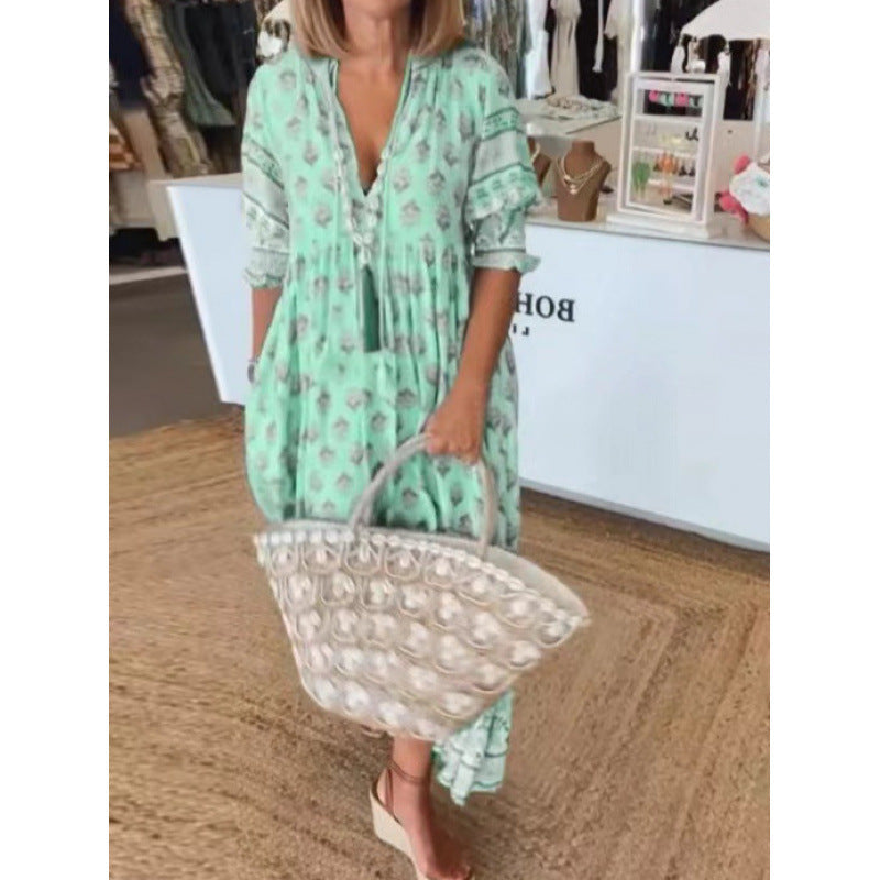 Robe Bohème Femme avec lacets tressés et détails faits main Echoarchiv