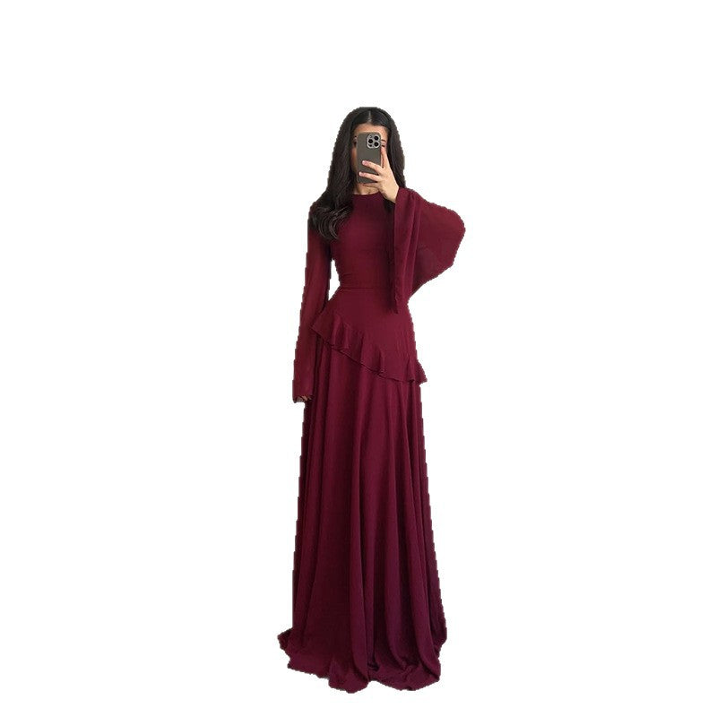 Robe Maxi Élégante pour Femmes avec Détails Volants et Coupe Ample Echo Archiv