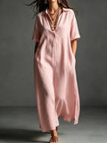 Robe maxi en lin pour femmes avec décolleté en V et poches pratiques Echo Archiv
