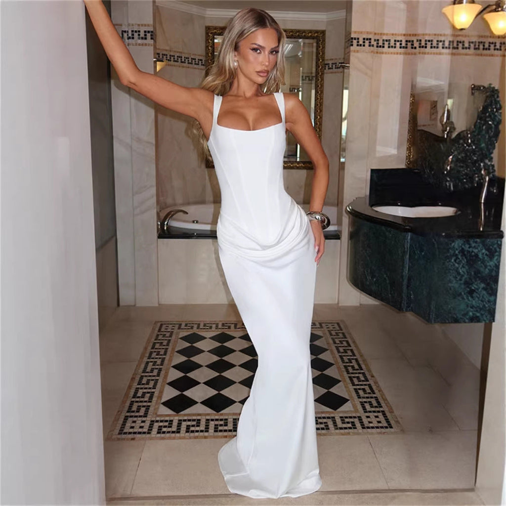 Robe maxi élégante pour femmes avec effet drapé raffiné Echo Archiv