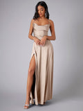 Robe maxi élégante pour femmes avec des bretelles spaghetti fluides et séduisantes – Echo Archiv
