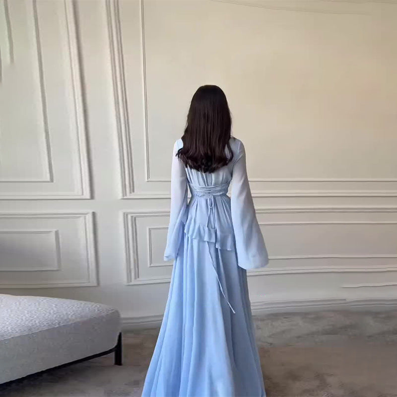 Robe Maxi Élégante pour Femmes avec Détails Volants et Coupe Ample Echo Archiv