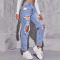 jeans droit déchiré