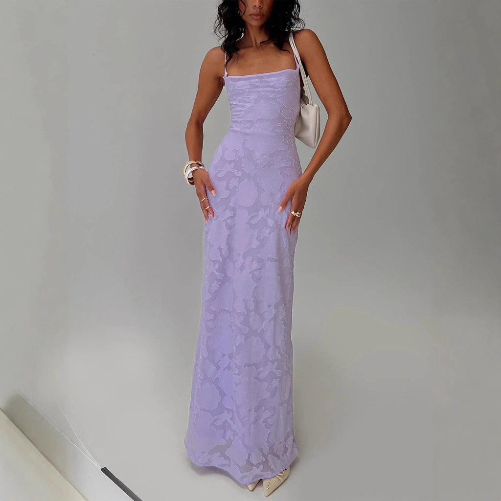 Robe de soirée élégante pour femmes avec motif floral en dentelle et bretelles spaghetti Echo Archiv