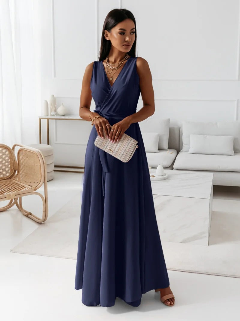 Robe à décolleté en V pour femmes