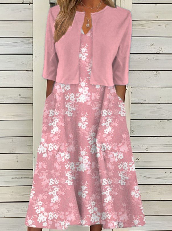 Léa - Robe Fleurie Midi Élégante