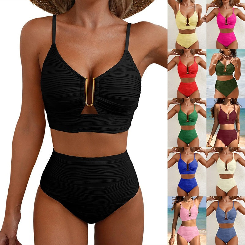 Bikini Taille Haute Femme avec Fronces Echo Archiv