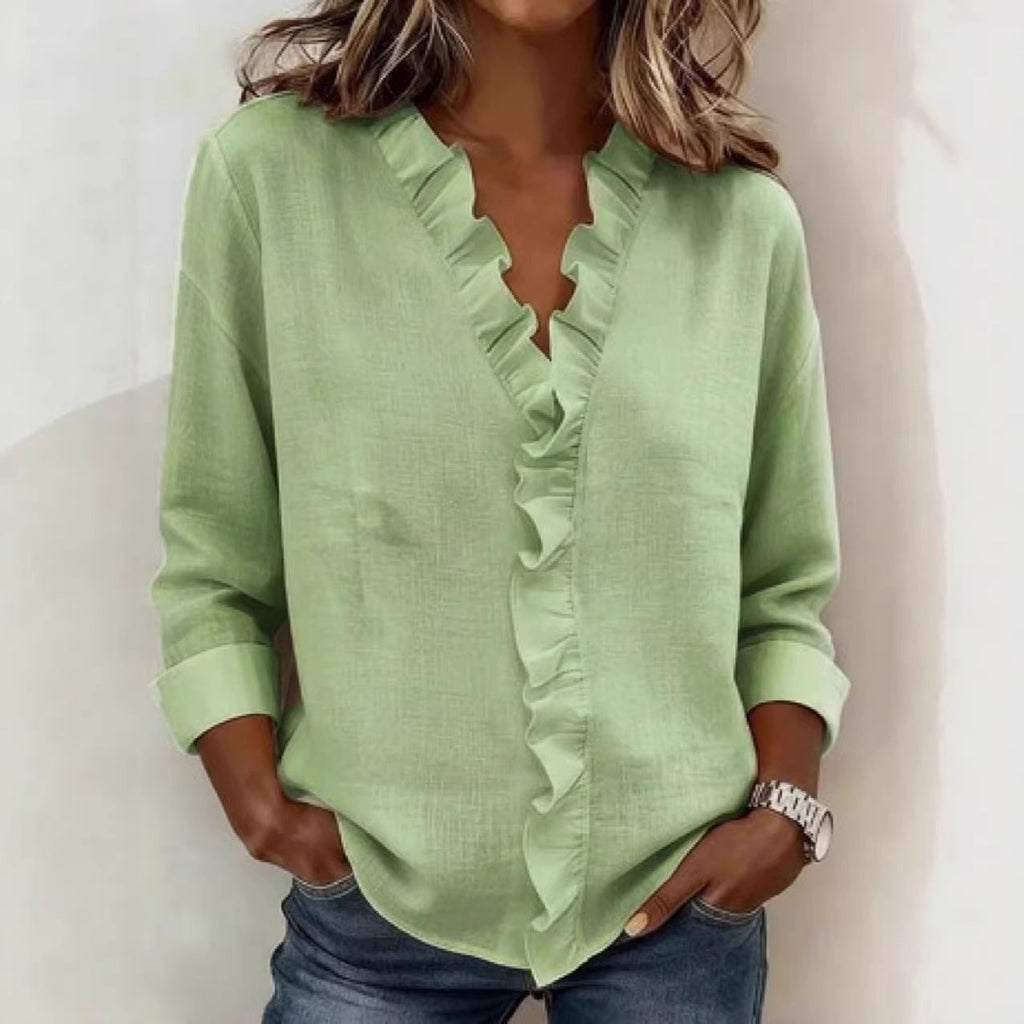 Blouse romantique pour femmes avec détails en volants et décolleté en V Echo Archiv