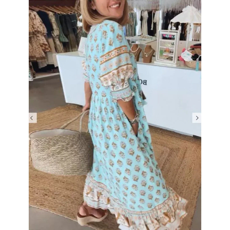 Robe Bohème Femme avec lacets tressés et détails faits main Echoarchiv