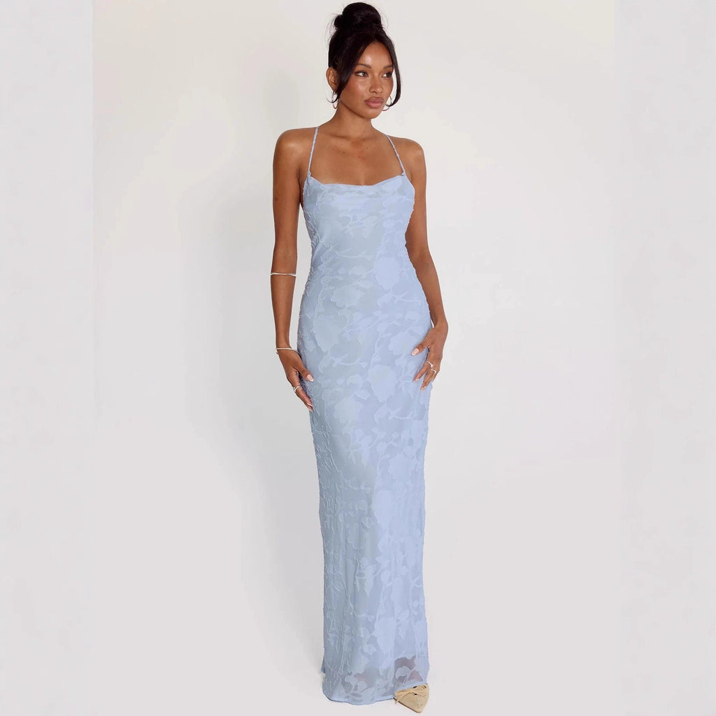 Robe de soirée élégante pour femmes avec motif floral en dentelle et bretelles spaghetti Echo Archiv