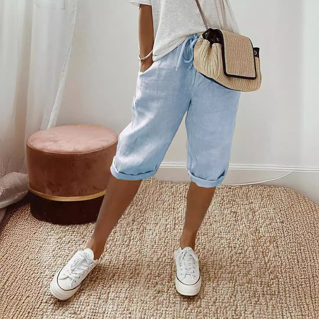 Shorts en Lin Aérés pour Femmes Echoarchiv