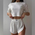 Ensemble de Pyjama Court Décontracté pour Femmes en Maille Respirante Echoarchiv