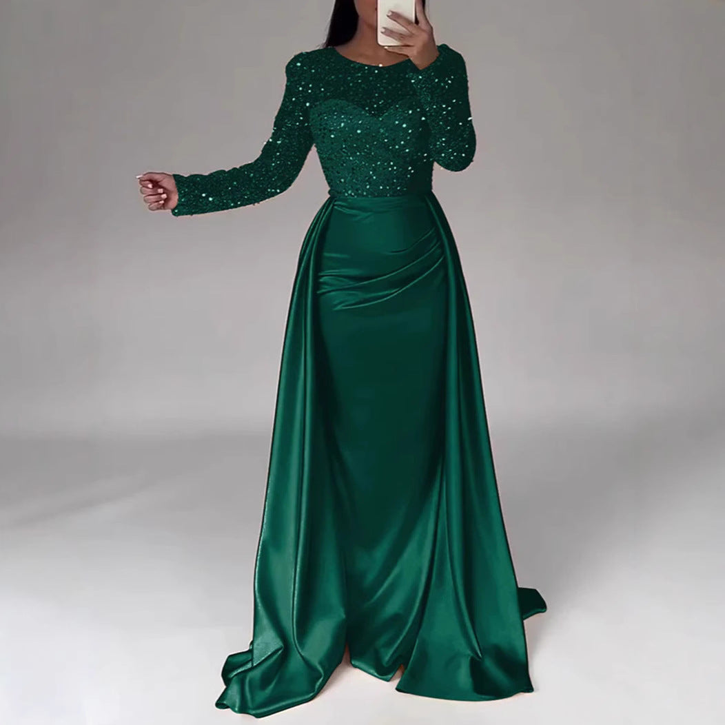 Robe de Soirée Glamoureuse pour Femmes avec Perles Étincelantes et Jupe Fluide Echoarchiv