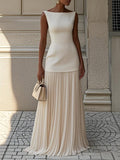 Bragina | Robe maxi plissée sans manches