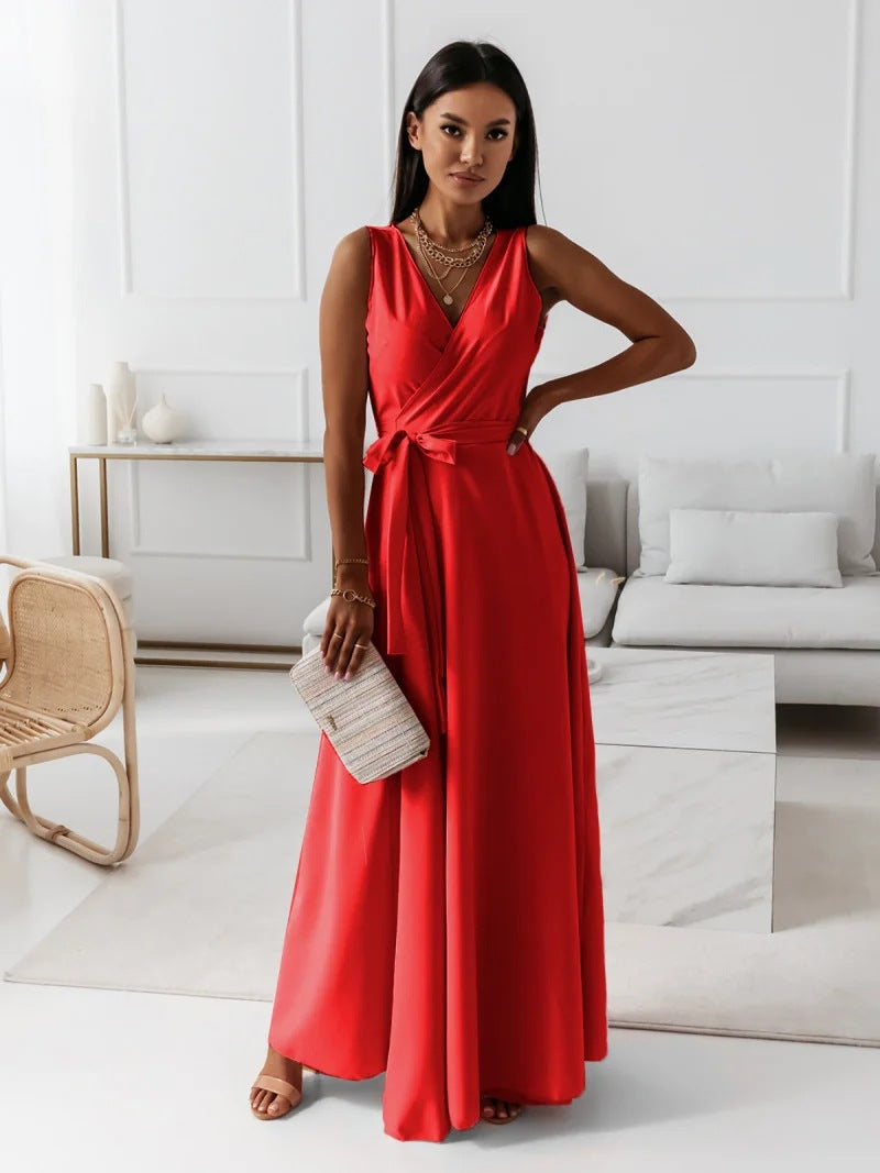 Robe à décolleté en V pour femmes