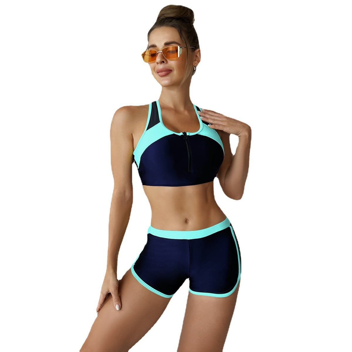 Ensemble de bikini de sport pour femmes avec fermeture éclair fonctionnelle et inserts respirants Echoarchiv