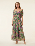 Maristelle | Robe Midi à Épaule Dégagée avec Détail Torsadé