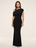 Calista | Robe Maxi Drapée à Épaule Dénudée