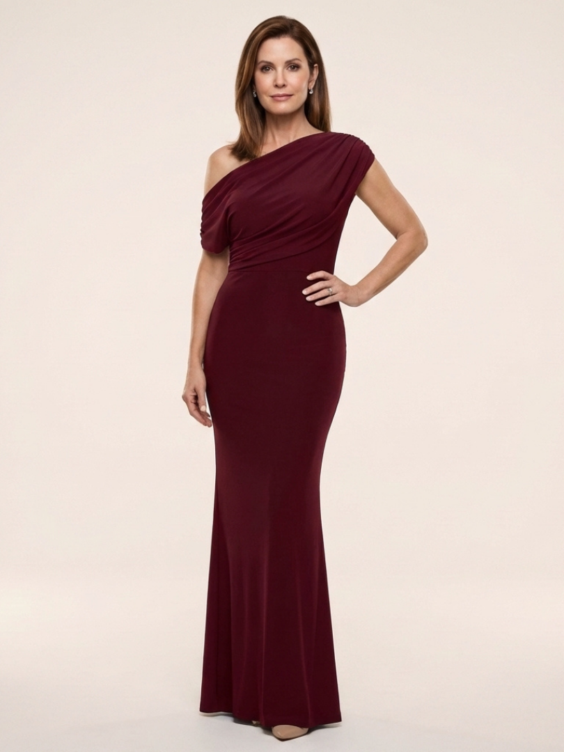 Calista | Robe Maxi Drapée à Épaule Dénudée
