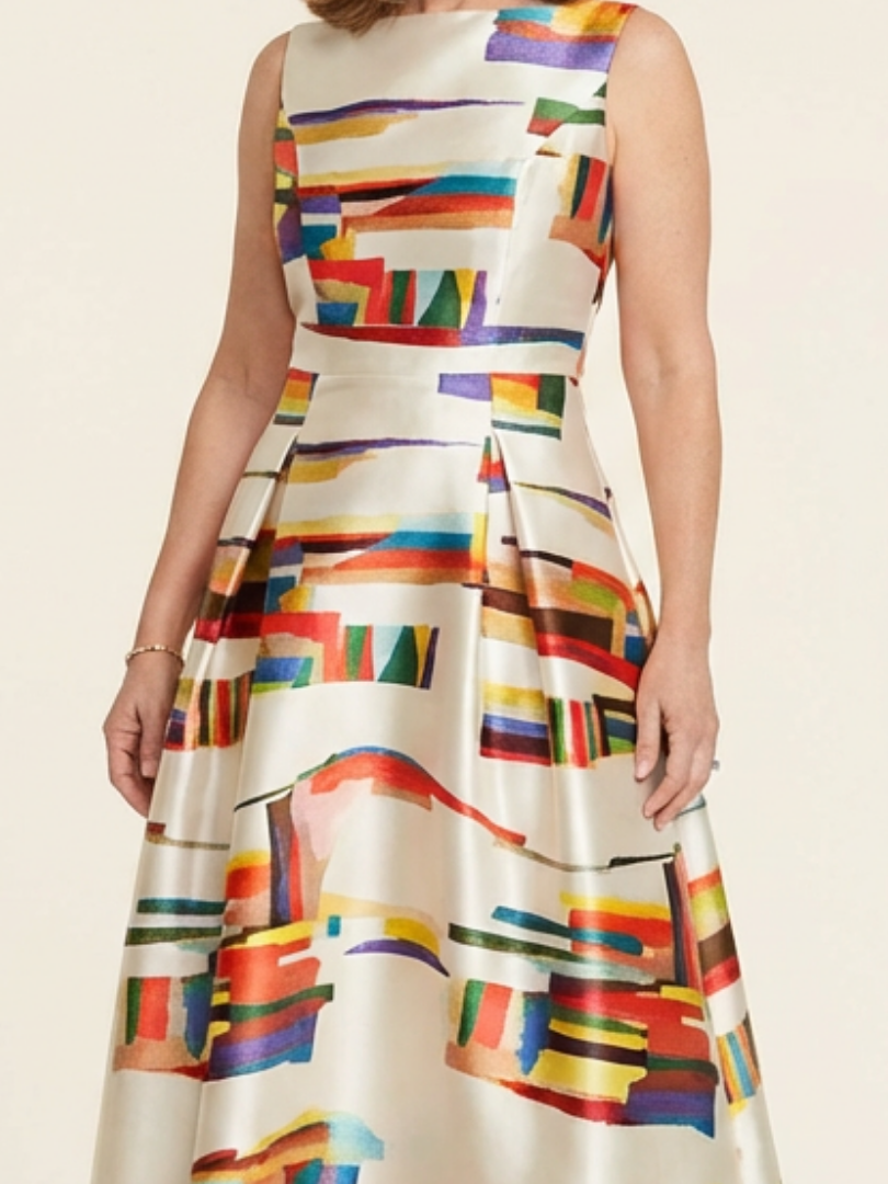 Valeria | Robe Maxi Plissée Sans Manches à Col Rond