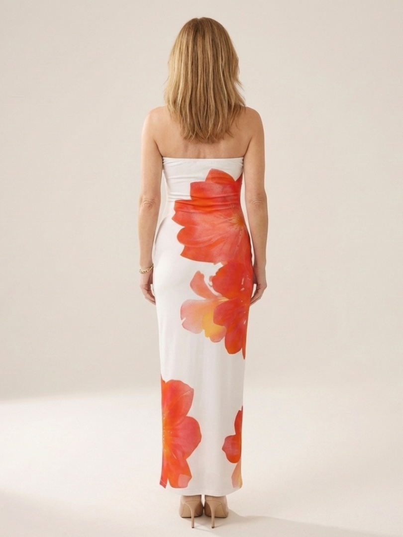 Oriana | Robe Maxi Fleurie Sans Bretelles
