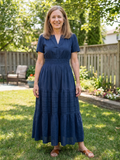 Odelia | Robe Maxi à Manches Courtes à Volants