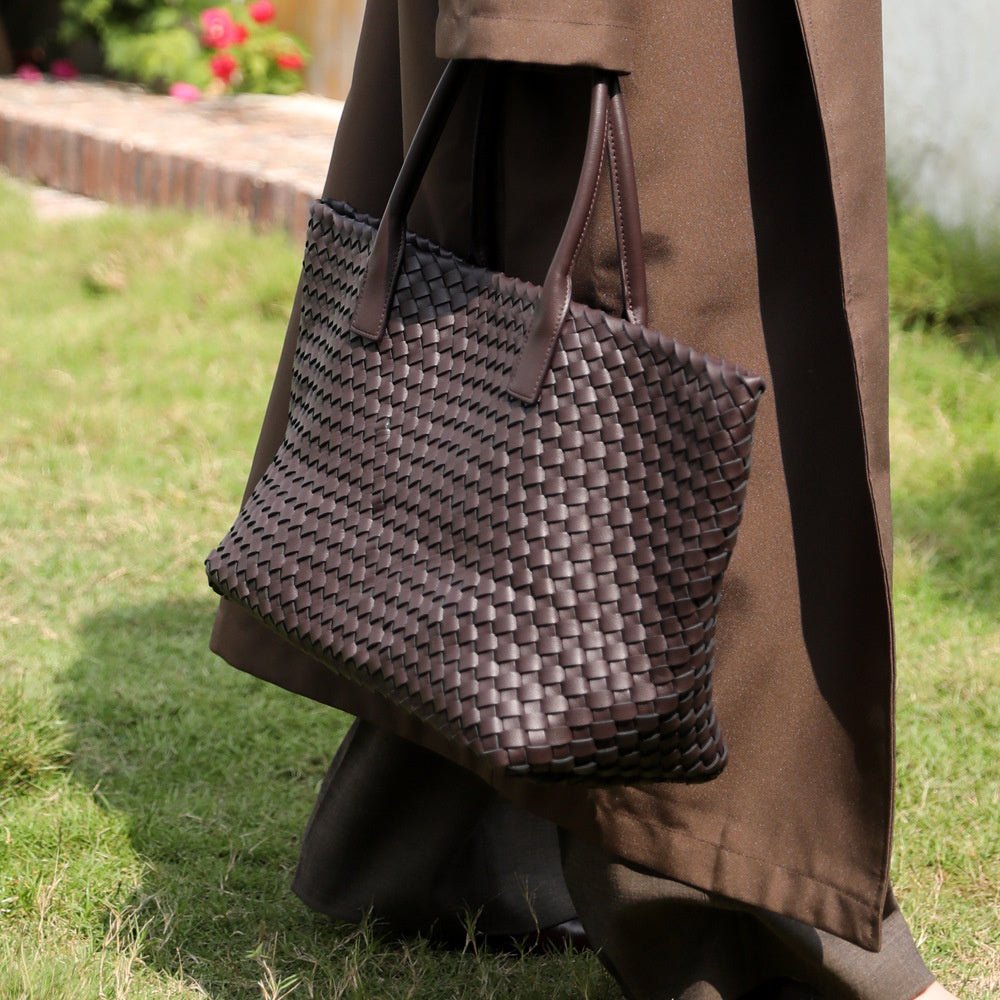 Sac fourre-tout en cuir tissé
