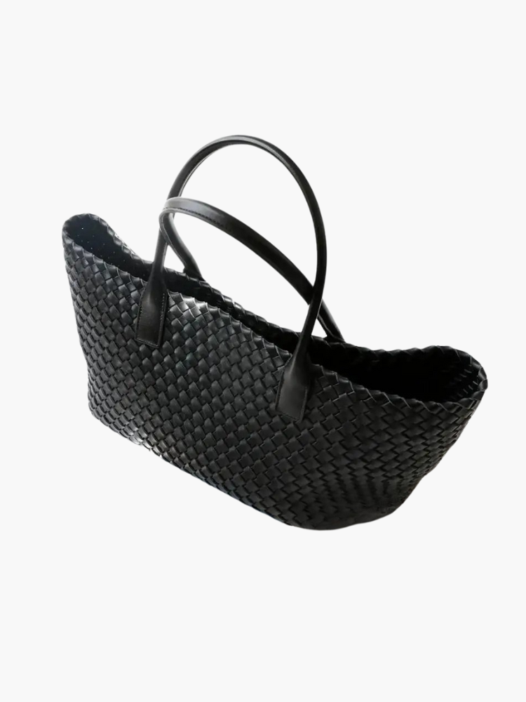 Sac fourre-tout en cuir tissé