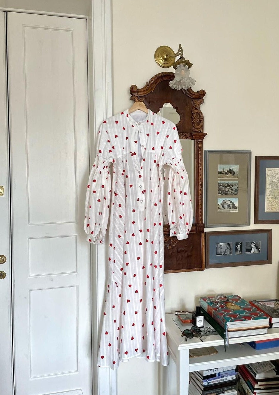 Robe Chemise Brodée à Cœurs Surdimensionnée d'Été