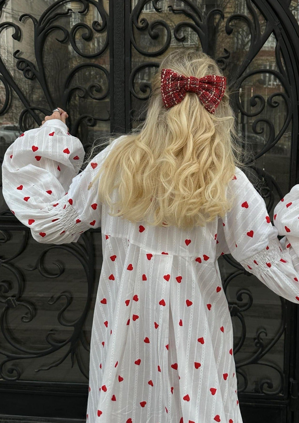 Robe Chemise Brodée à Cœurs Surdimensionnée d'Été