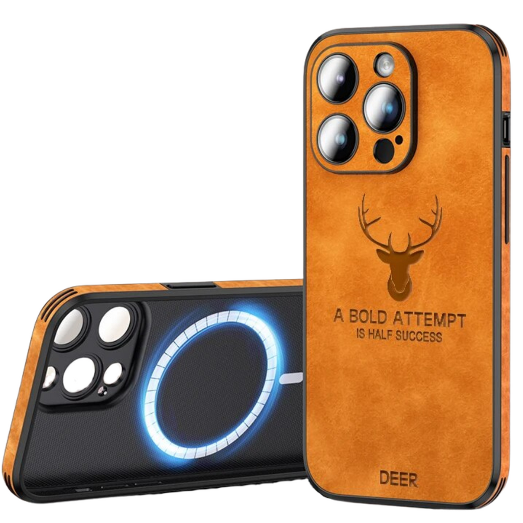 Deer - Étui en Cuir Luxe pour iPhone avec Design Élégant et Protection Antichoc