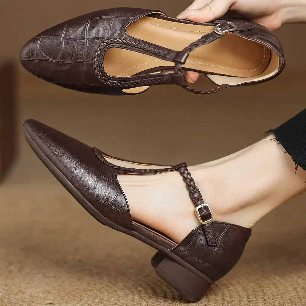 Chaussures Orthopédiques Femme | T-Sangle & Talon Bas