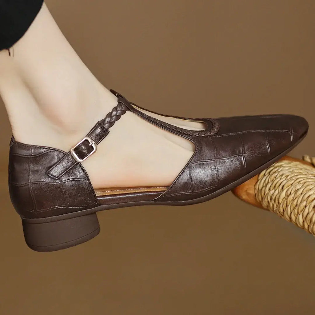 Chaussures Orthopédiques Femme | T-Sangle & Talon Bas