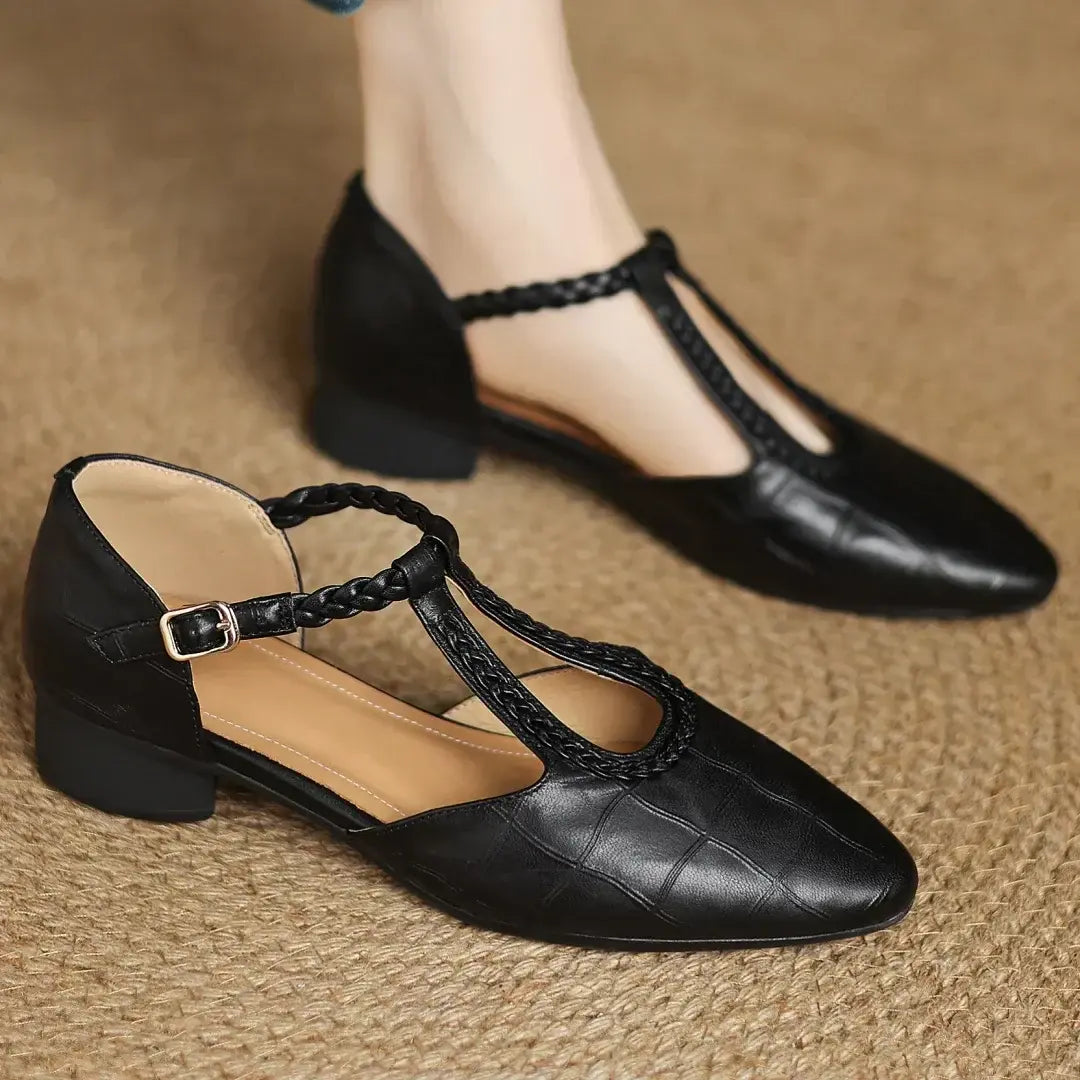 Chaussures Orthopédiques Femme | T-Sangle & Talon Bas