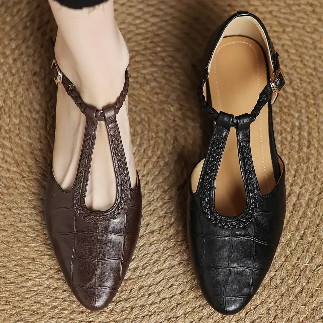 Chaussures Orthopédiques Femme | T-Sangle & Talon Bas