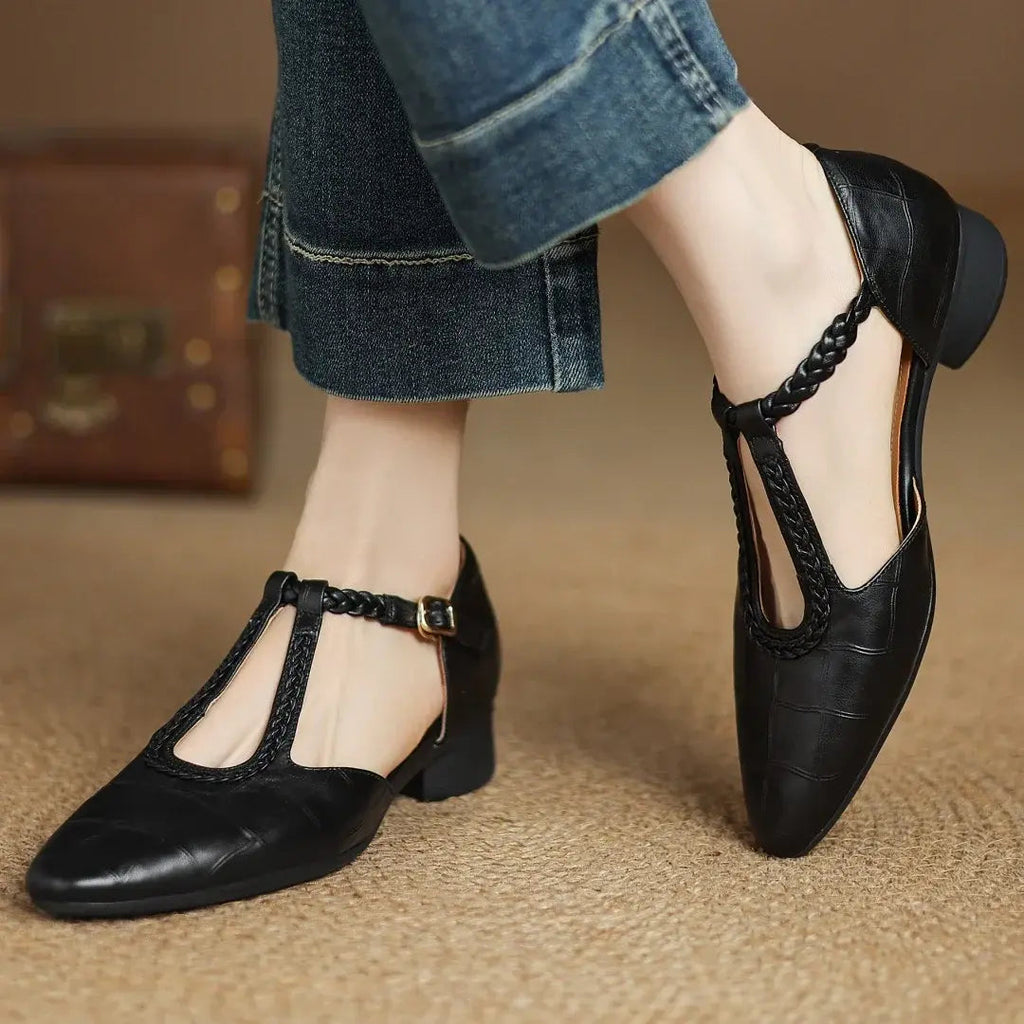 Chaussures Orthopédiques Femme | T-Sangle & Talon Bas