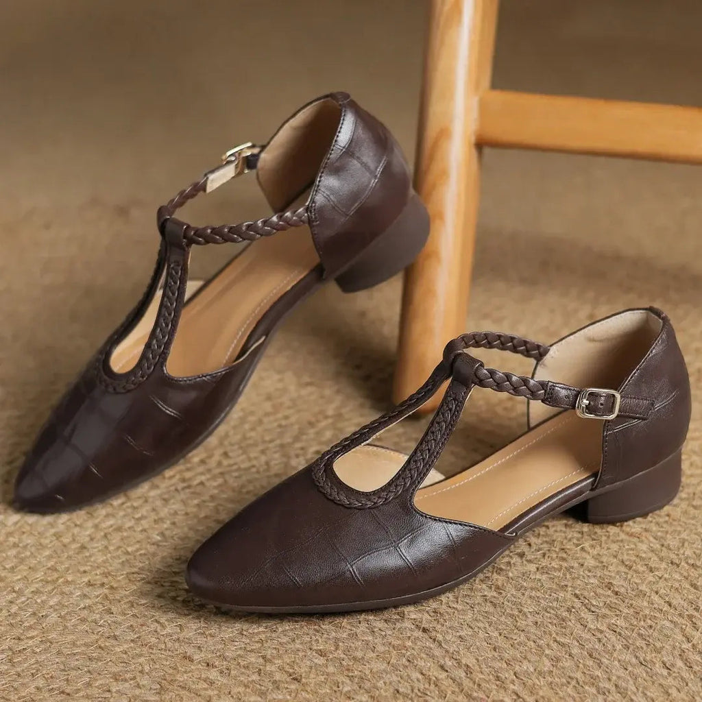 Chaussures Orthopédiques Femme | T-Sangle & Talon Bas