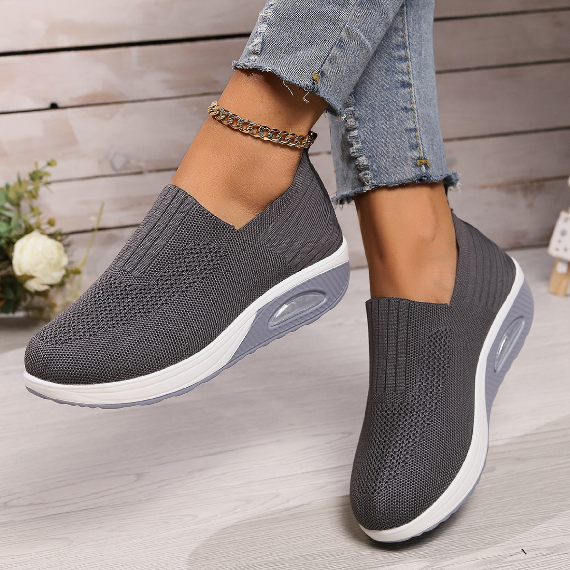 Chaussures orthopédiques pour soulager la douleur femmes | Semelle amortissante & Enfilage facile