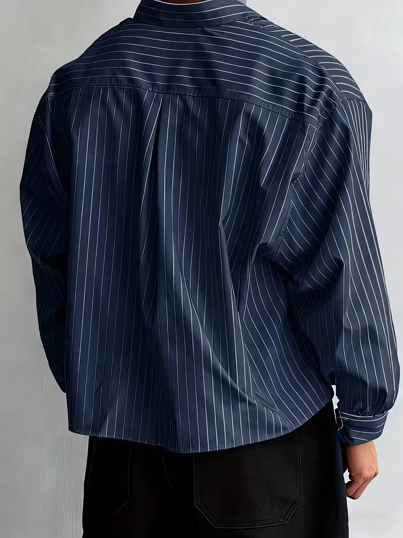Chemise Homme Oversized | Rayée Verticalement & Coupe Détendue
