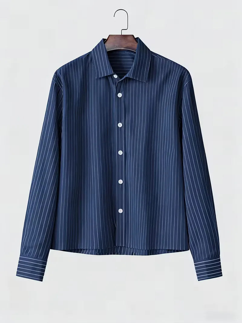 Chemise Homme Oversized | Rayée Verticalement & Coupe Détendue