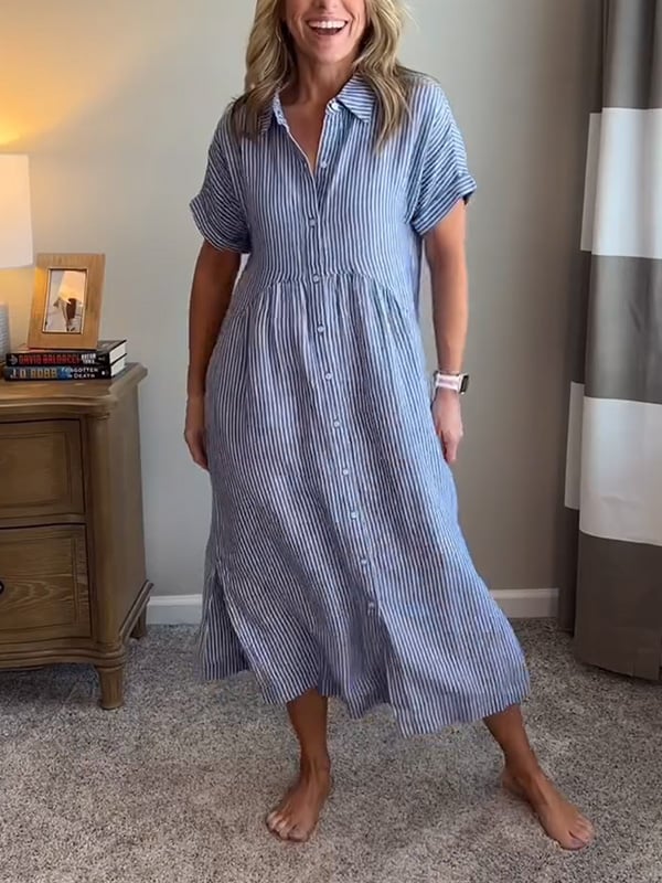 Robe Chemise Femme | Style Classique Rayé & Confort Aérien