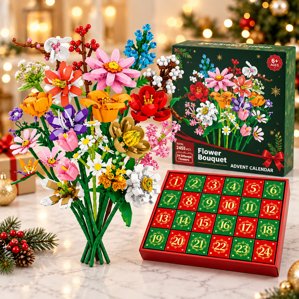 Calendrier de l'Avent Fleurs 2026 – Créez Votre Propre Bouquet de Noël Magique
