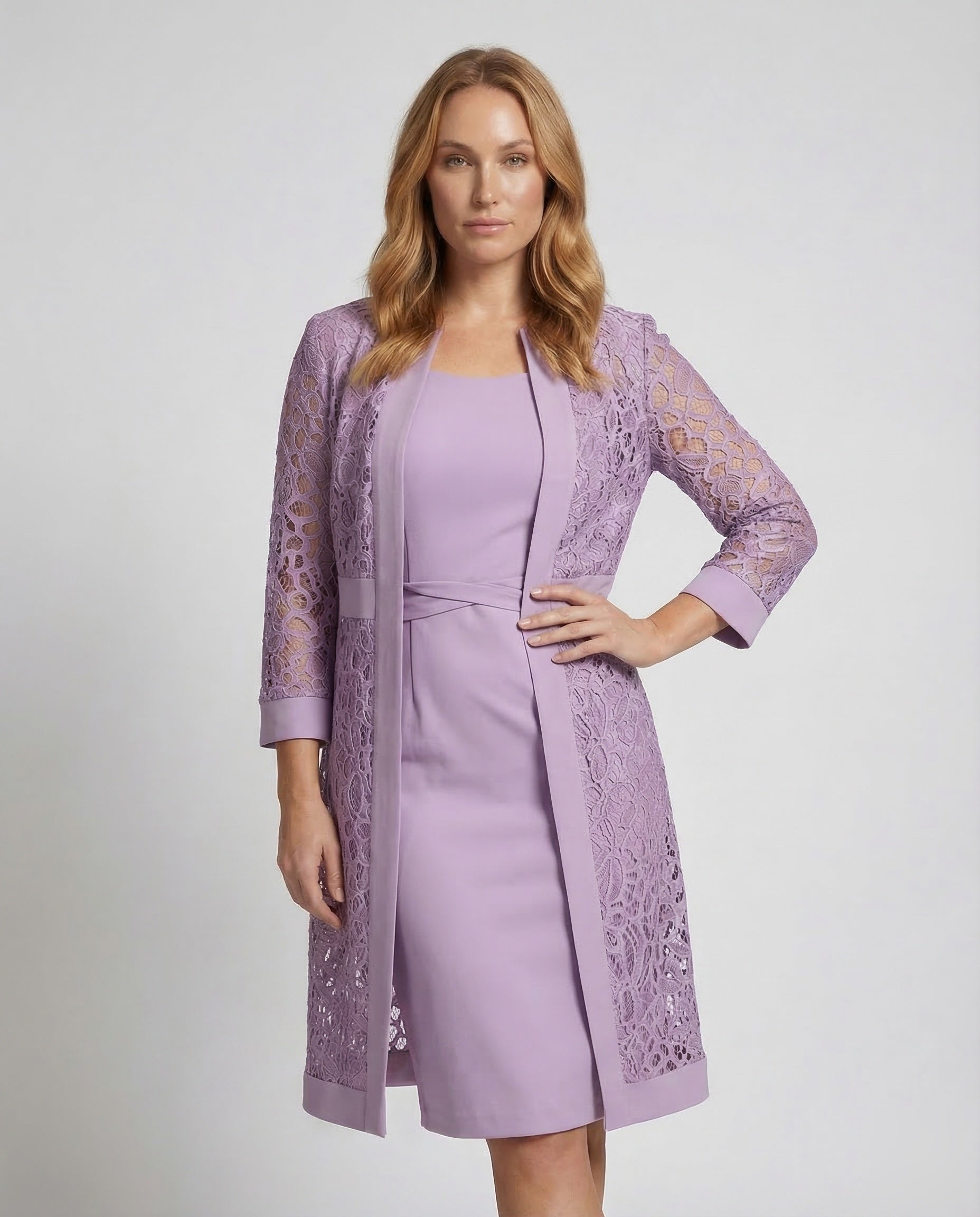 Robe Cardigan en Dentelle Élégante pour Femmes en 2 Pièces | Mode Heidi